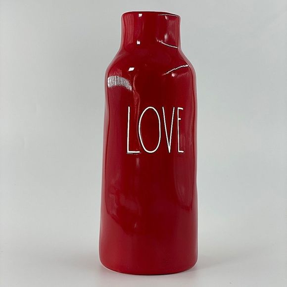 Rae Dunn Red Love Vase with White Letters - Picture 3 of 15
